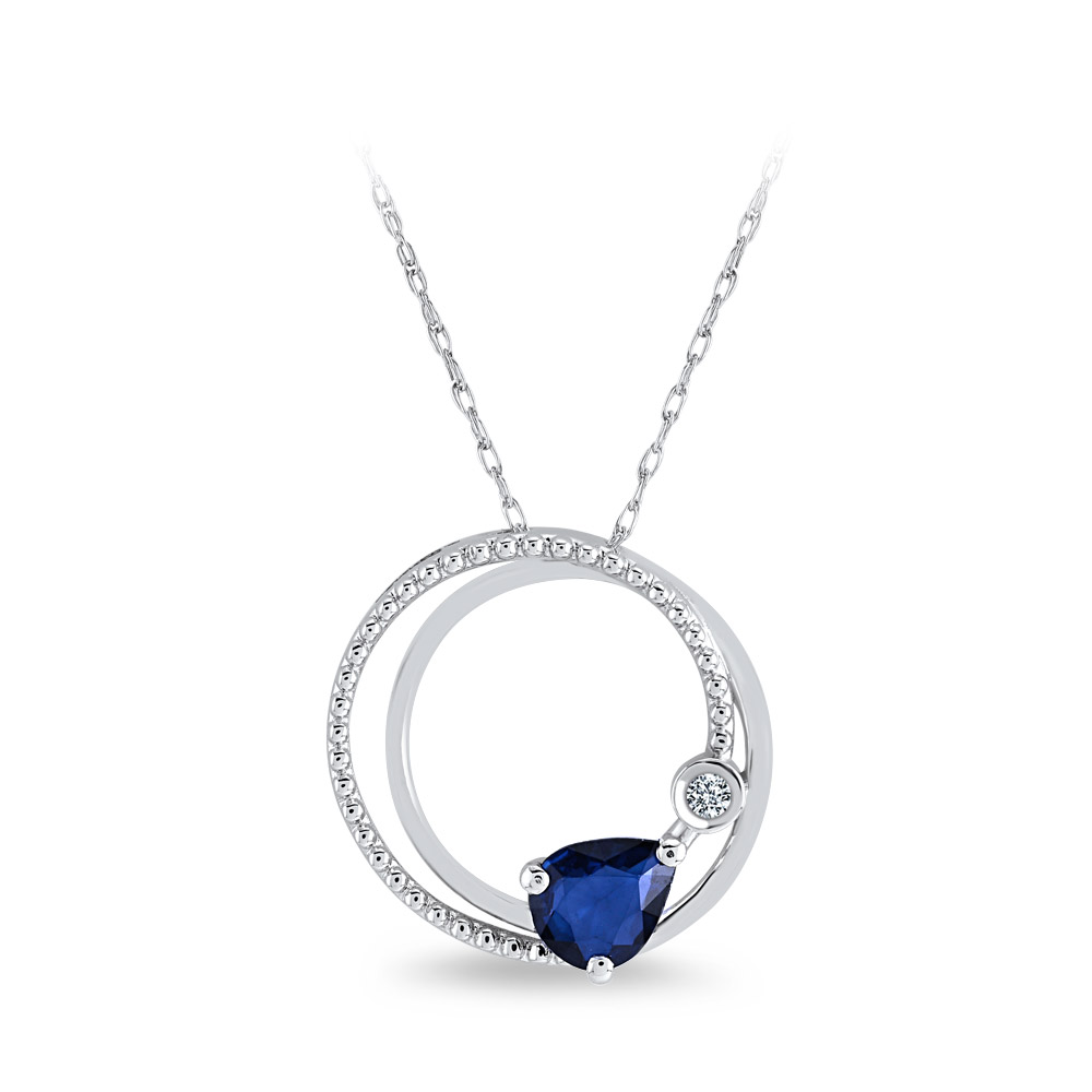 0,25 Carat Diamond Sapphire Necklace