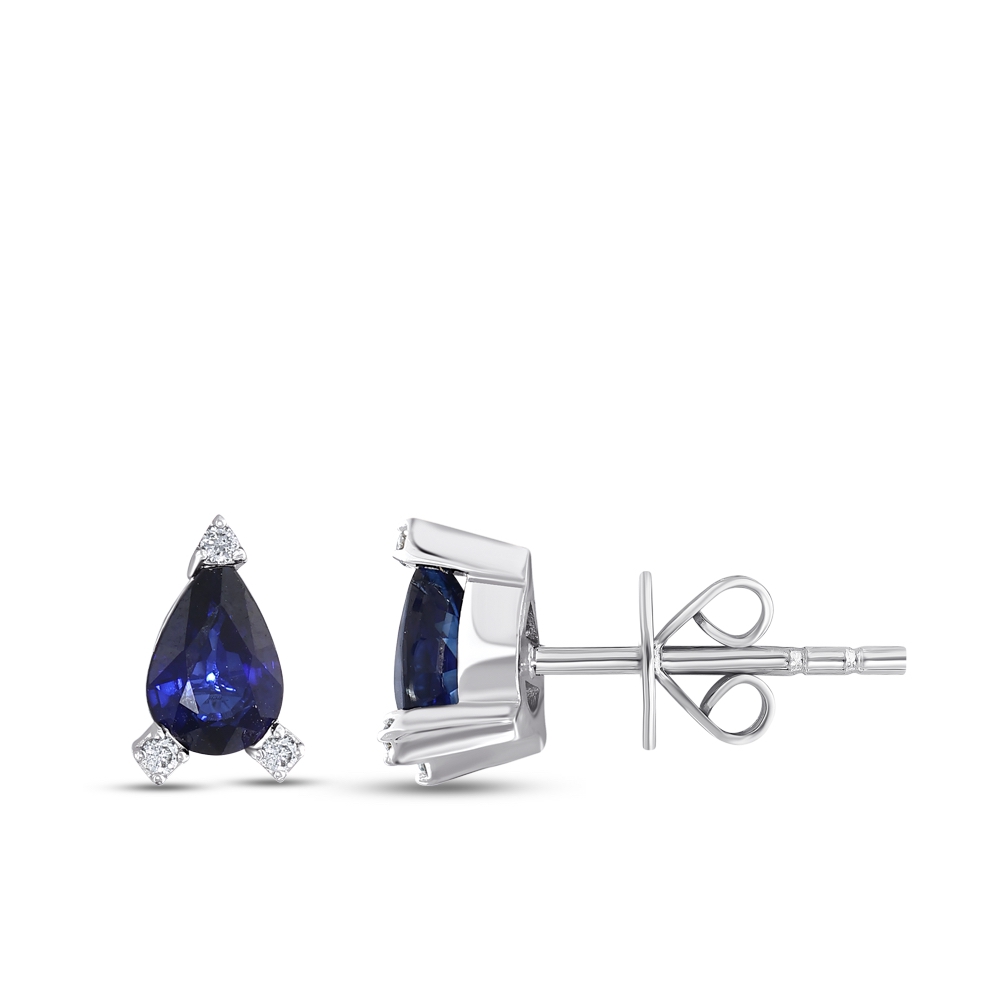 0,84 Carat Diamond Sapphire Earrings