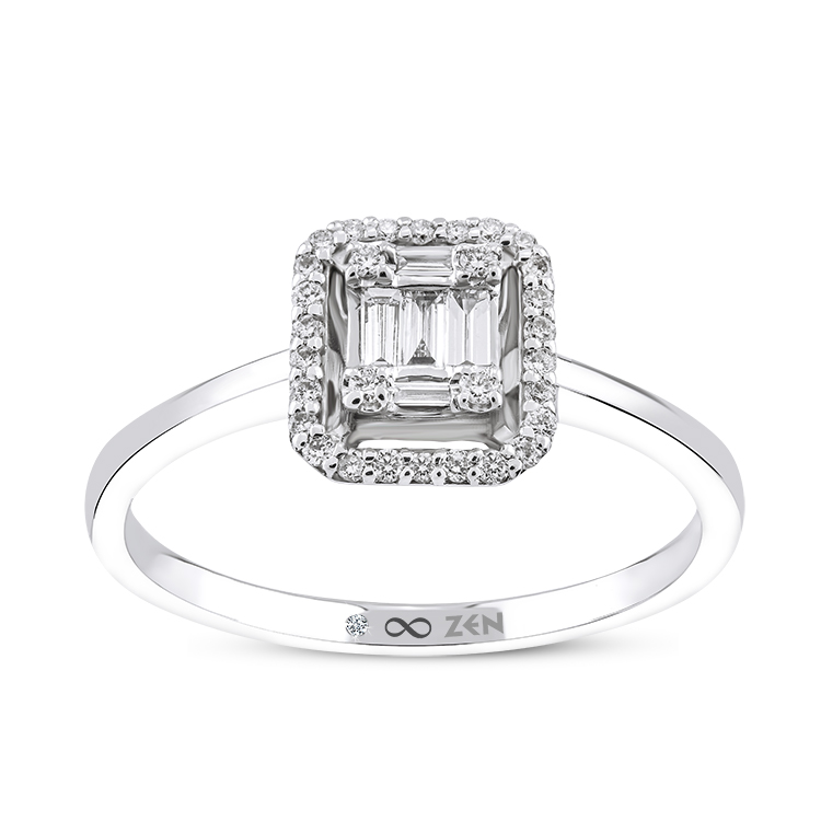 0,17 Carat Baguette Diamond Ring